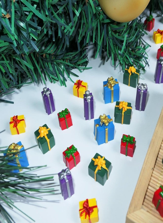HADDIY Christmas Miniature Gift Boxes Ornaments,60 Pcs Christmas Tree Mini Resin Presents Charms for Craft Dollhouse and Xmax Mini Decorations - Image 4